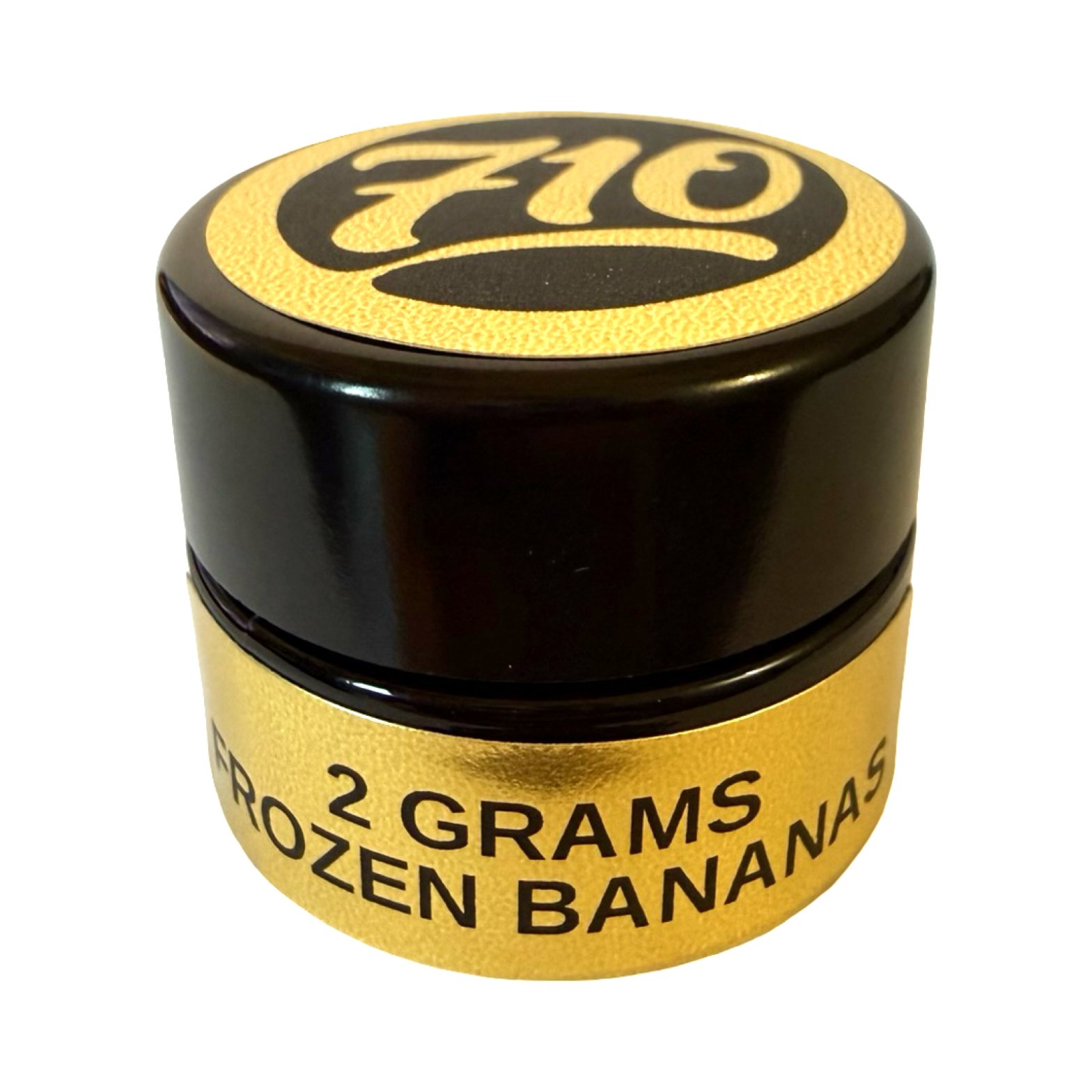 710 Oil Club Frozen Bananas 2g cold cure concentrate in black and gold jar