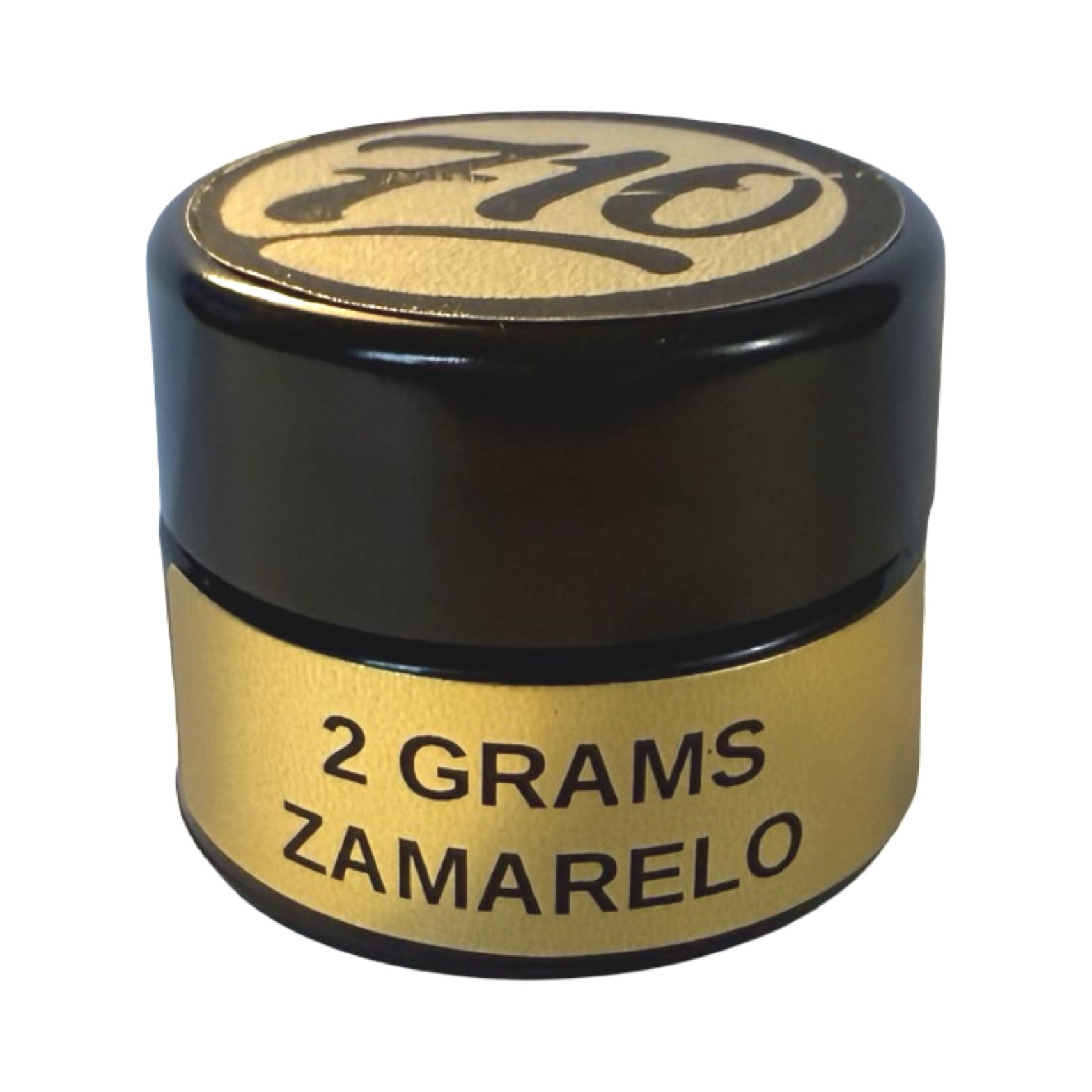 710 Oil Club Zamarelo 2g cold cure concentrate in black and gold jar on white background