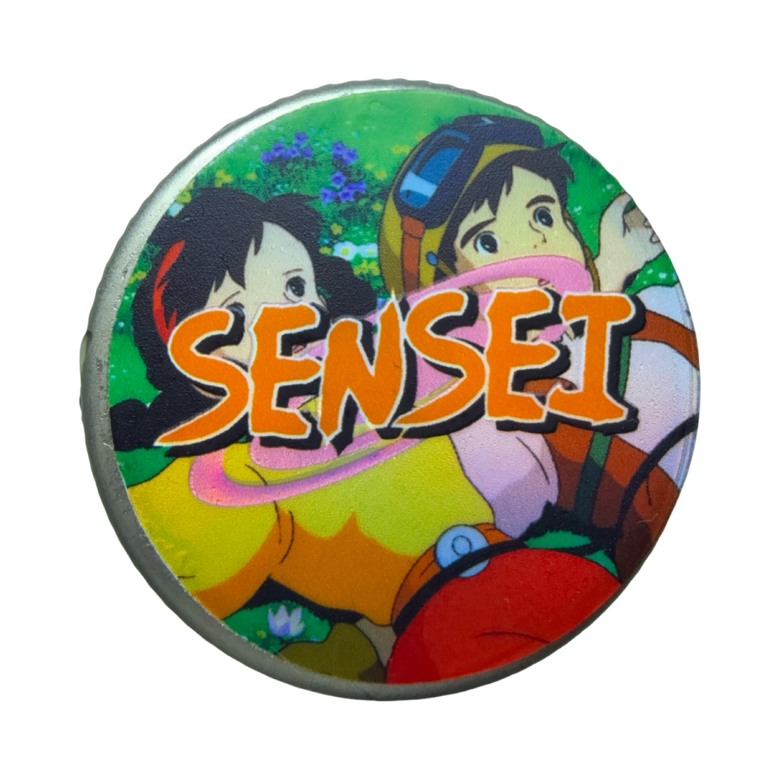 Sensai Solventless silver tin lid featuring anime-style artwork and bold orange SENSEI text for Zkittlez X Sherb